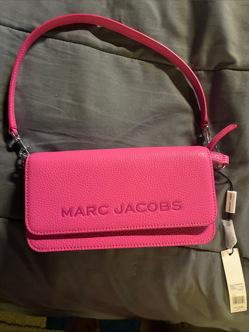 Marc Jacobs Hot Pink Pebbled Leather Crossbody Bag